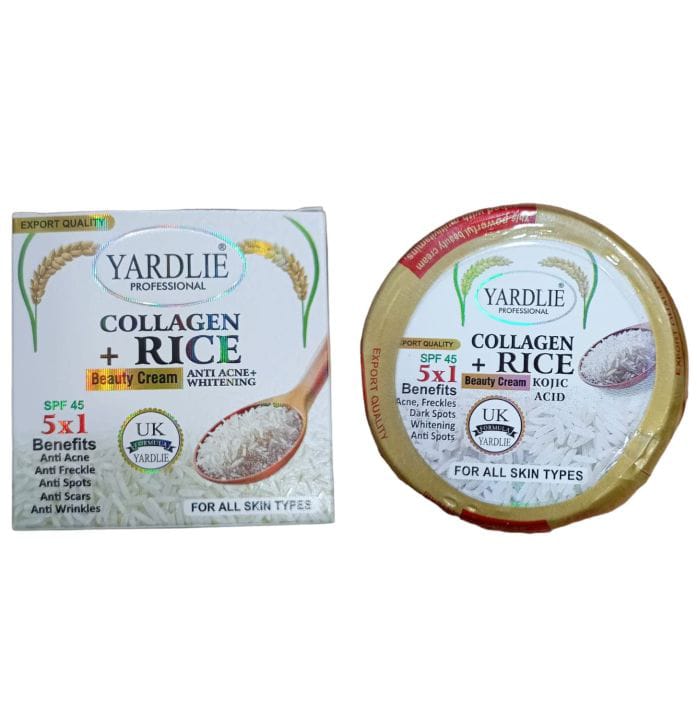 Yardlie Professional Export Qual Port Quality Spf 45 Collagen + Rice Beauty Cream Kojic Acid