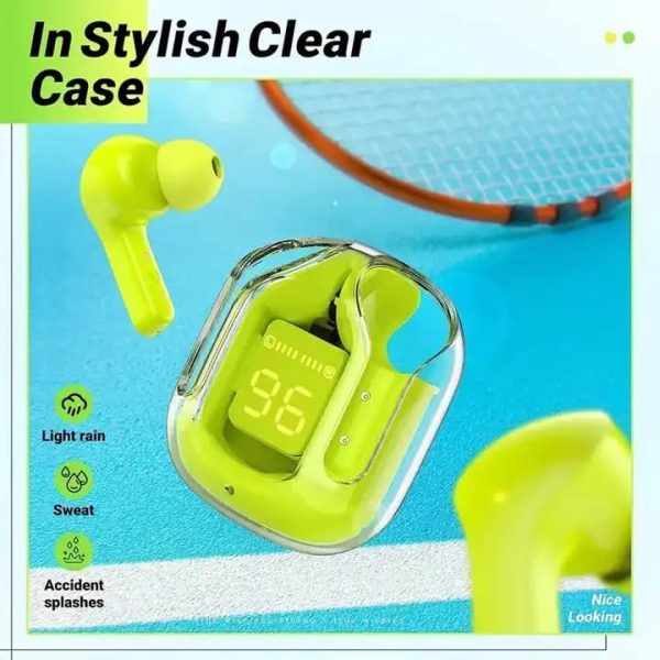 Air31 Wireless Earbuds Transparent With Deep Bass & Battery Display Tws Wireless Bluetooth (random Color)