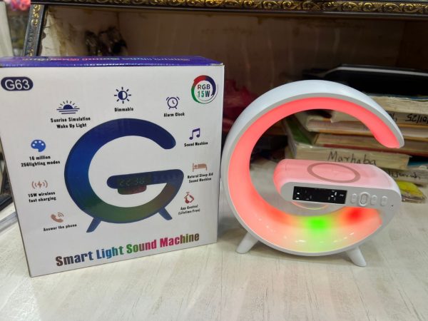 G63 Rgb Light Bluetooth Speaker Charging 4 In 1 Led Atmosphere Rgb Night Light Alarm Clock Desk Lamp Bluetooth Speaker Wireless Charging Modern